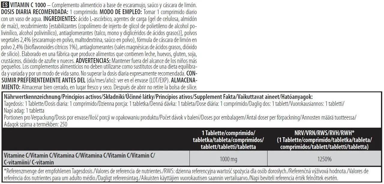 Vitamin C 1000 Bioflavonoide – 250 Tabletten Biotech USA 5/6