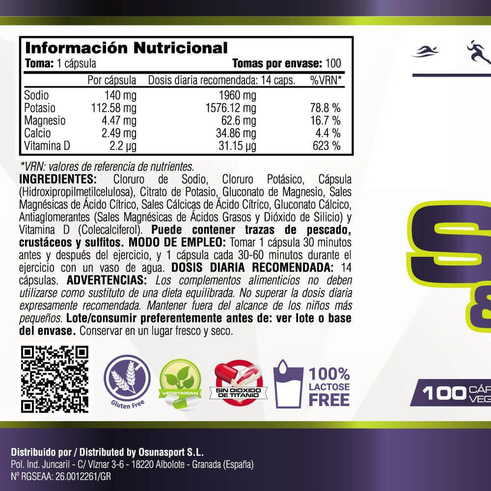 Salts & Electrolytes (Sales y Electrolitos) - 100 Cápsulas Vegetales MASMUSCULO 5/6