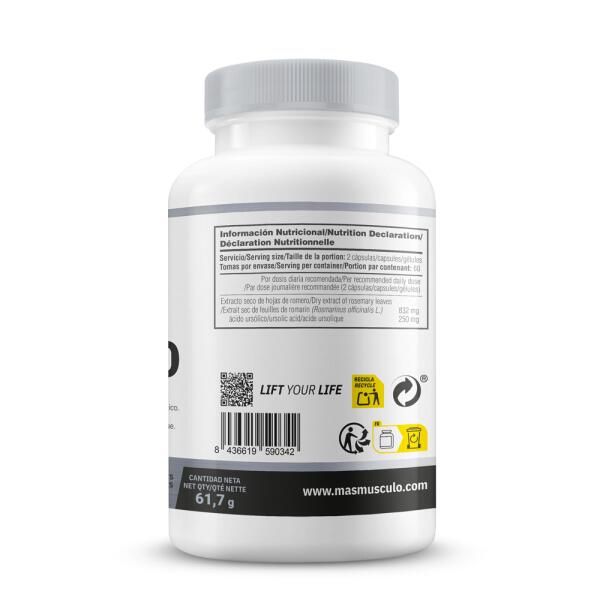 Ursolic acid - 120 vegetable capsules de MASmusculo 3/6