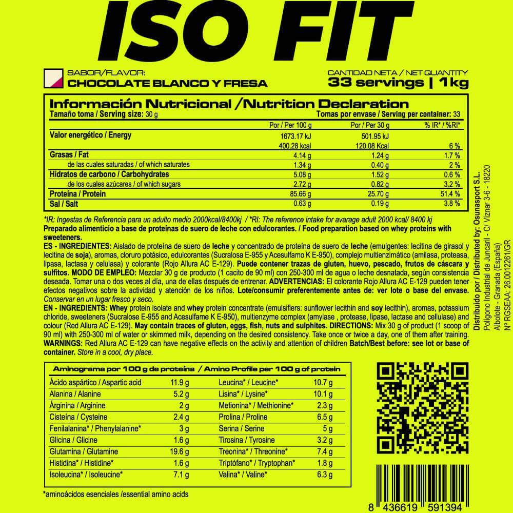 Iso fit - 1kg Chocolat blanc avec fraise de MASmusculo 5/6