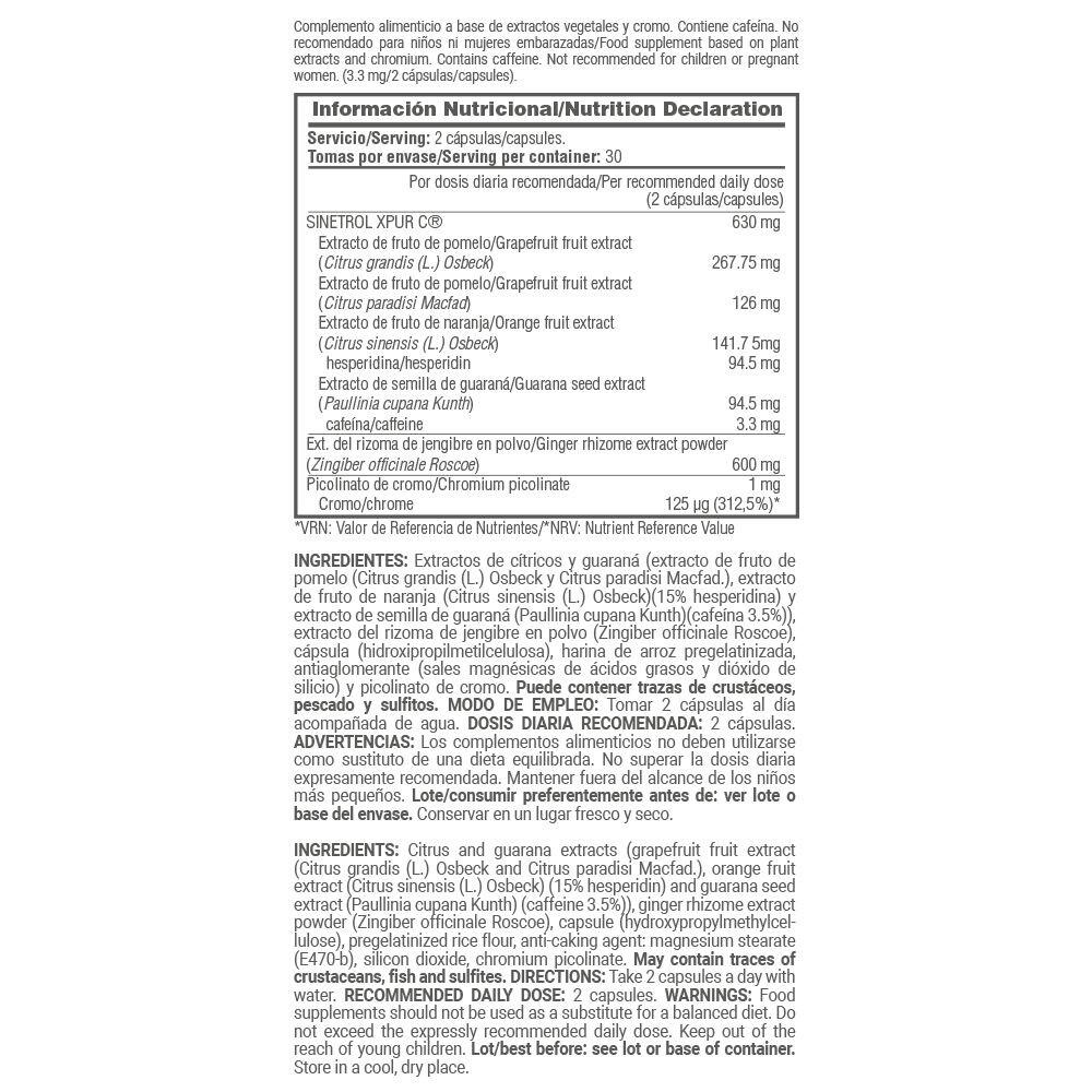 Sinetrol® Advanced Formula 630mg - 60 Cápsulas Vegetales MASMUSCULO 4/5