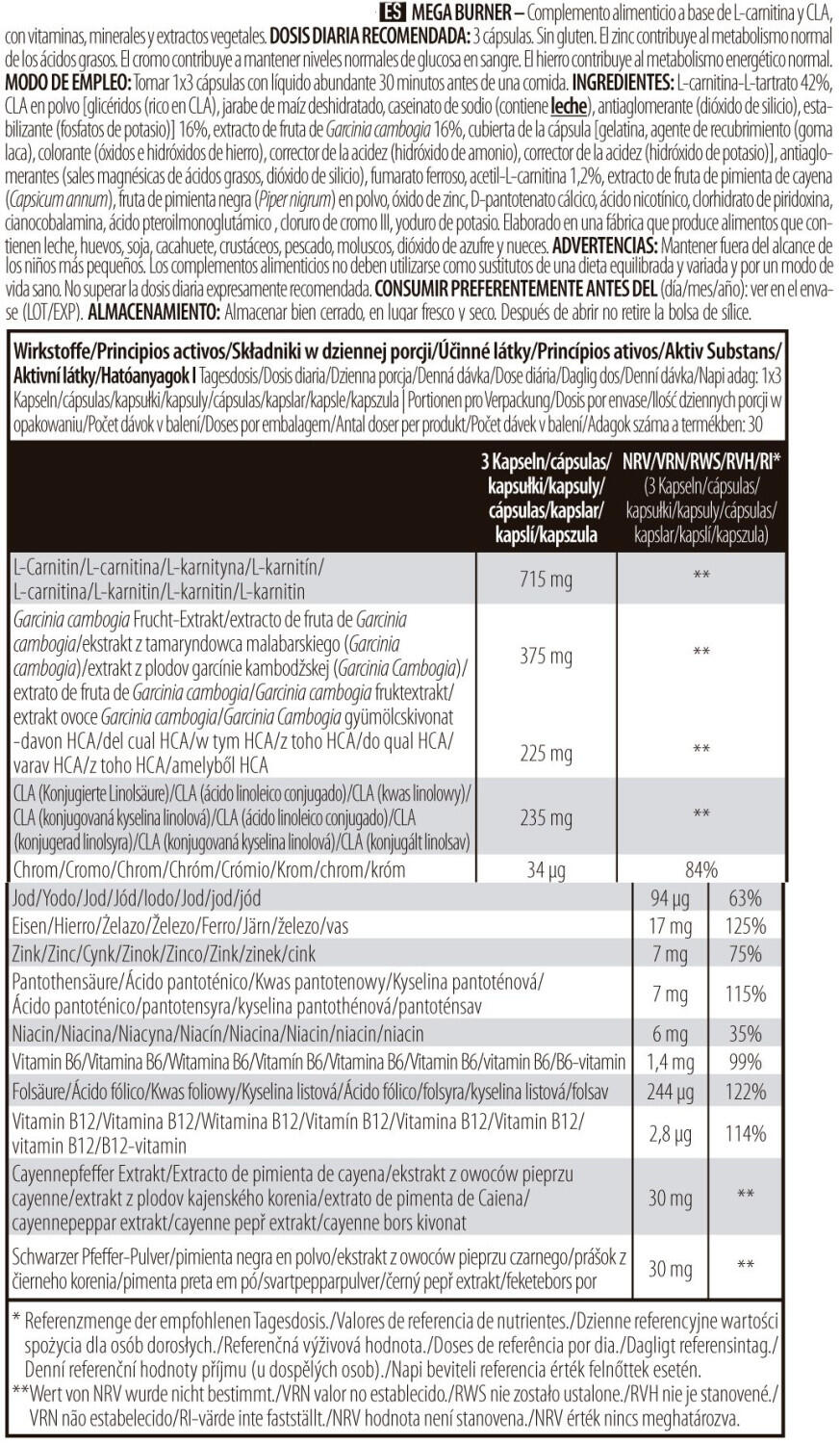 Mega Fat Burner - 90 Tabletas de Biotech USA 5/6