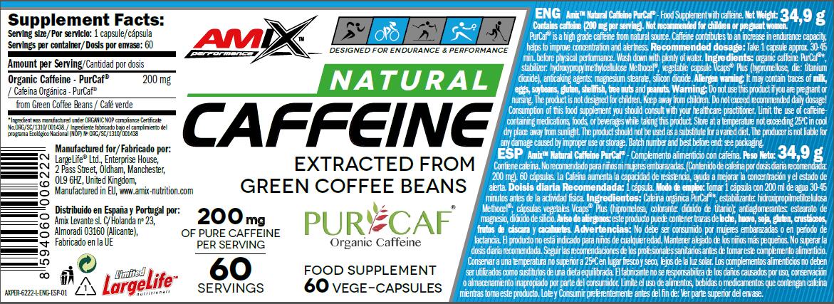 Amix Performance Natural Caffeine 60 caps 3/4