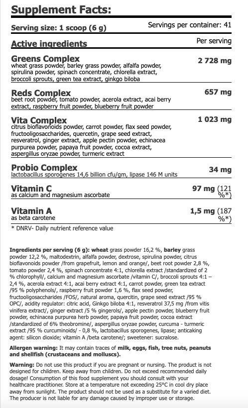 Greens & reds+ - 250g de Amix Nutrition 3/4