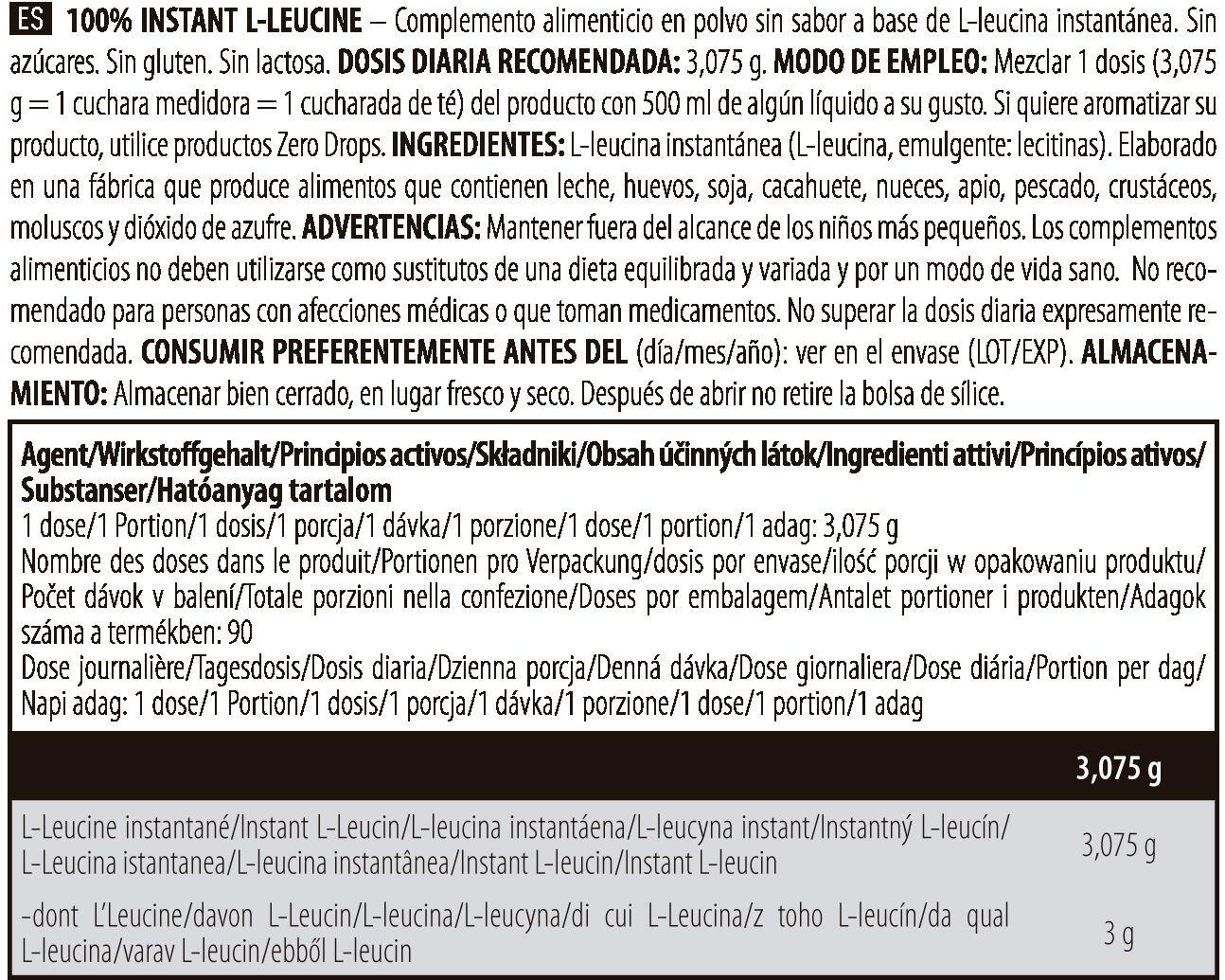 L-Leucine - 100% Instant L-Leucine - Saveur neutre 277g 4/5