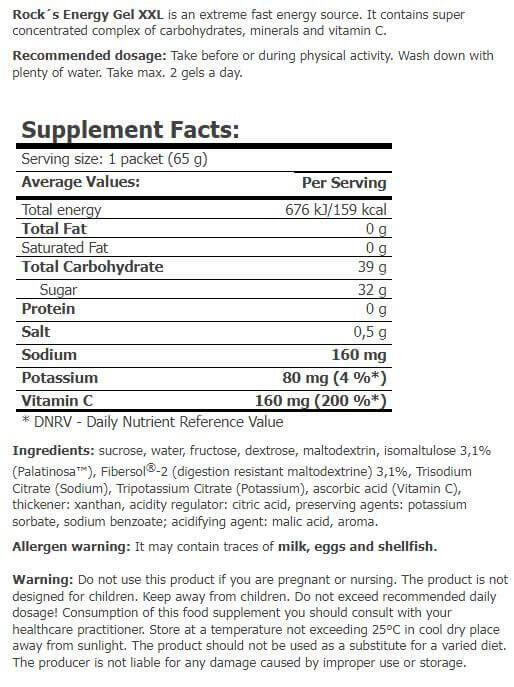 Rock's energy gel xxl - 65g Manga da Amix Nutrition 4/5