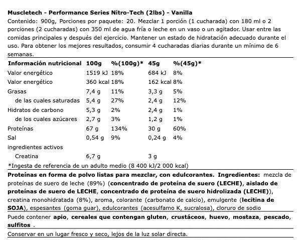 Whey isolate - Nitro-Tech - Crème à la Vanille 5/6