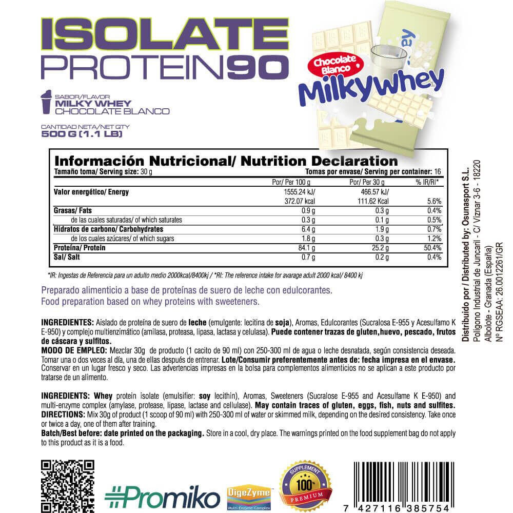 Isolate 90 CFM - 500 g Chocolatement blanc lait laiteux de MASmusculo 5/6