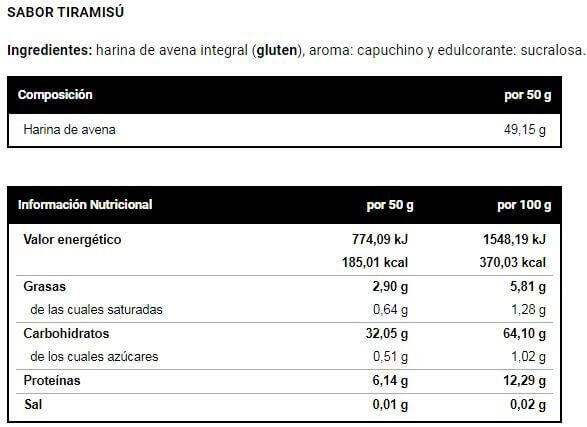Farine d'Avoine 1kg Tiramisú de VitoBest 3/4