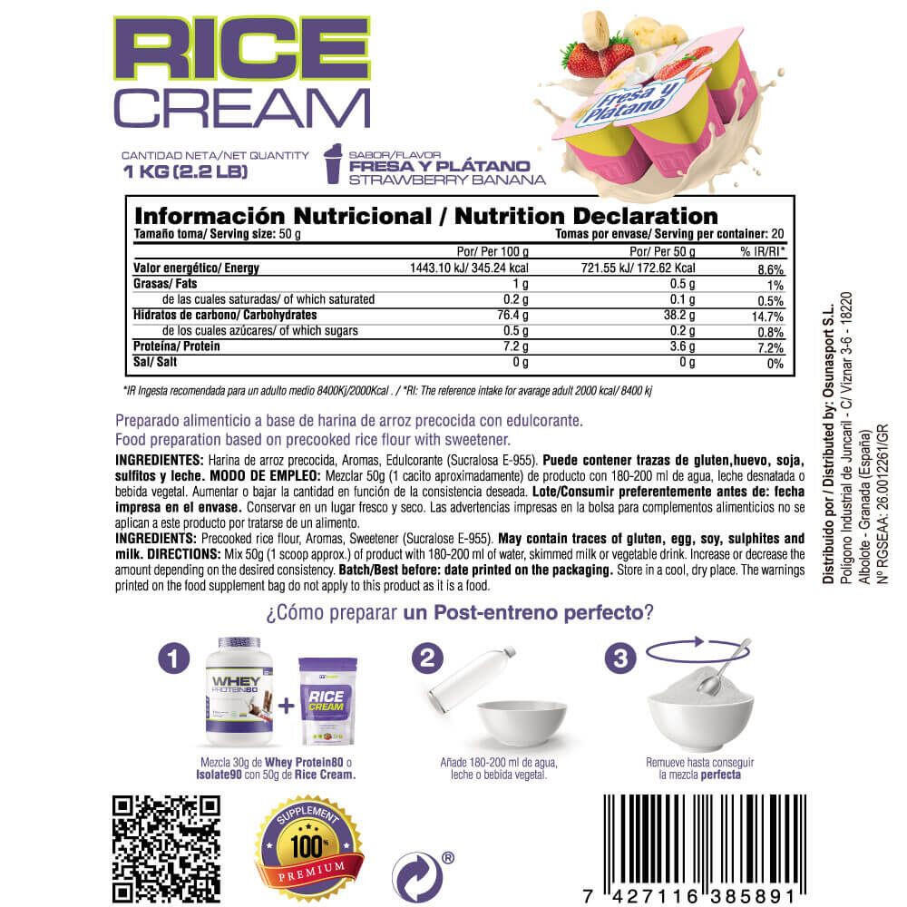 Rice Cream (Crème de Riz) - 1kg Fraise Banane de MASmusculo 5/6