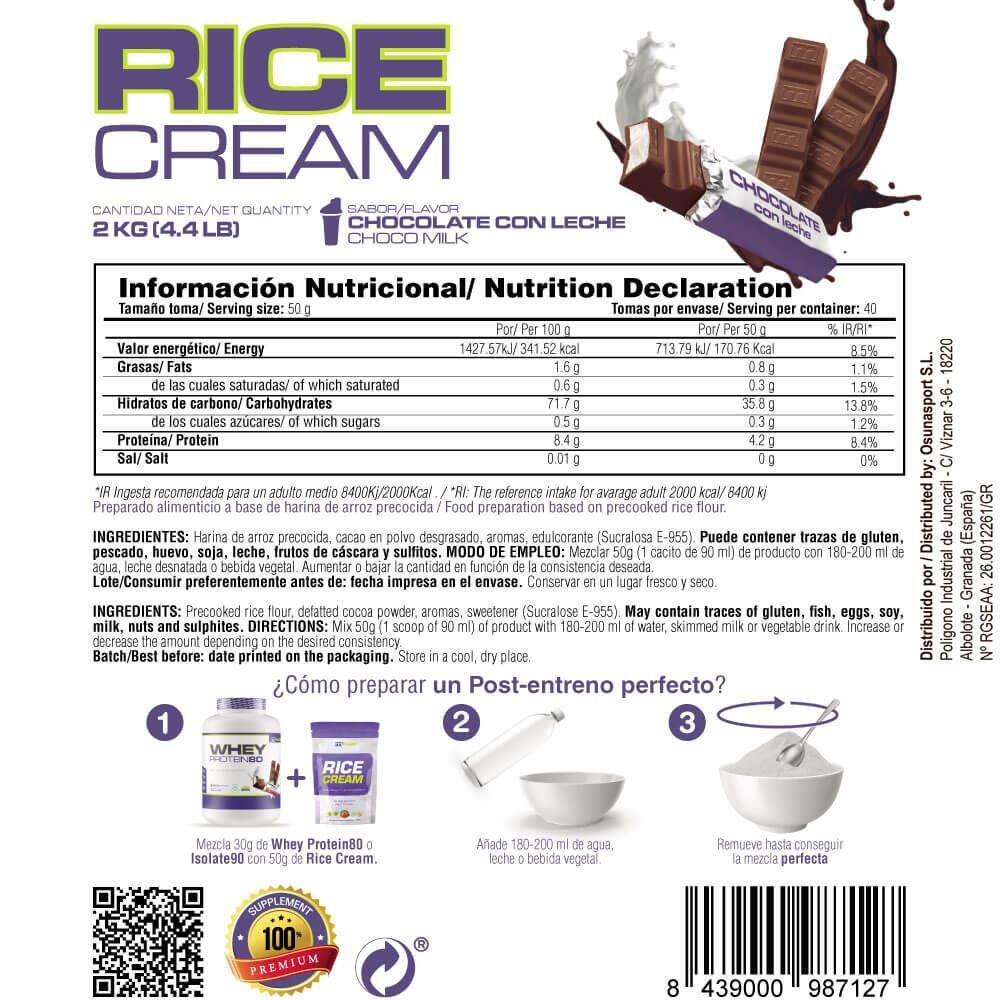 Rice cream - 2kg Chocolate ao Leite da Masmusculo Supplements 5/6