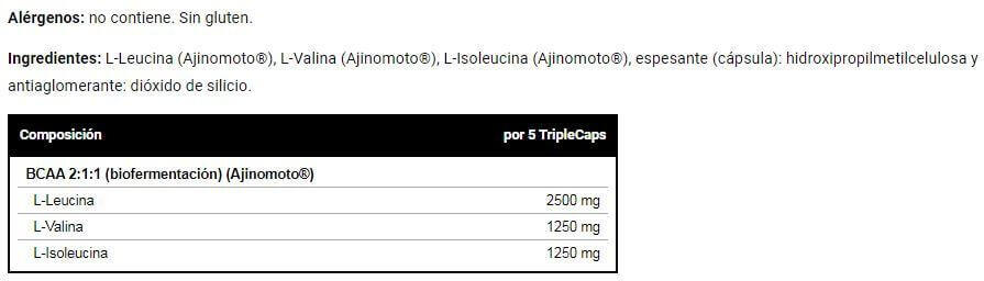 Bcaa 5000 - 100 triplecaps de VitoBest 3/4