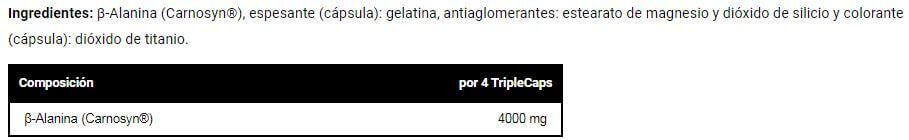 Bêta alanine 1000 - 100 capsules de VitoBest 3/4