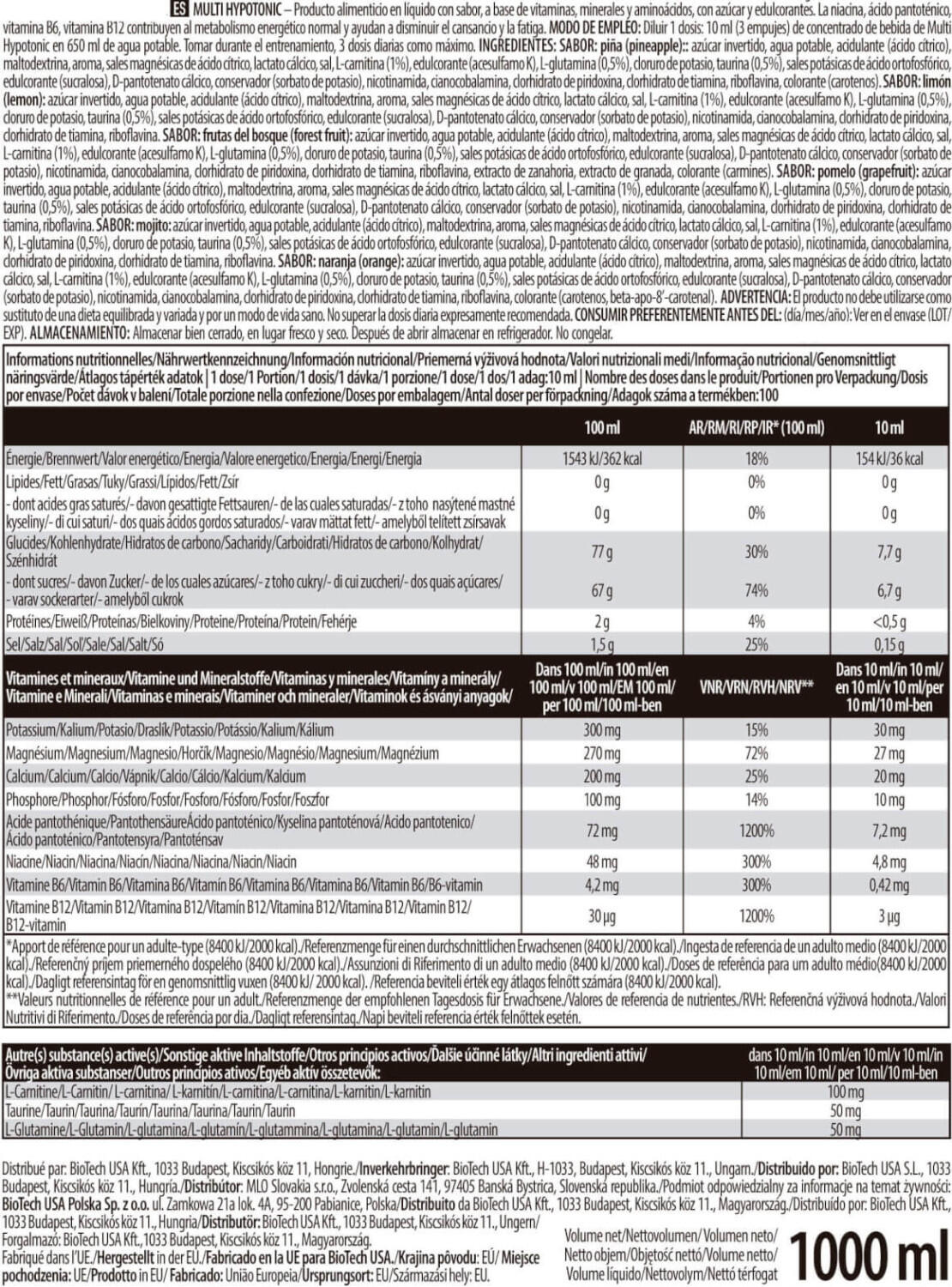 BioTechUSA Multi Hypotonic 1000 ml 3/4