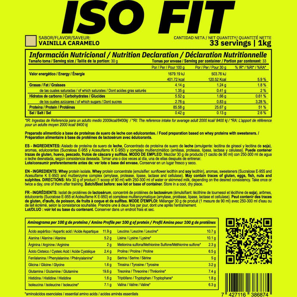 Iso fit - 1kg Vanille Caramel de MASmusculo 3/4