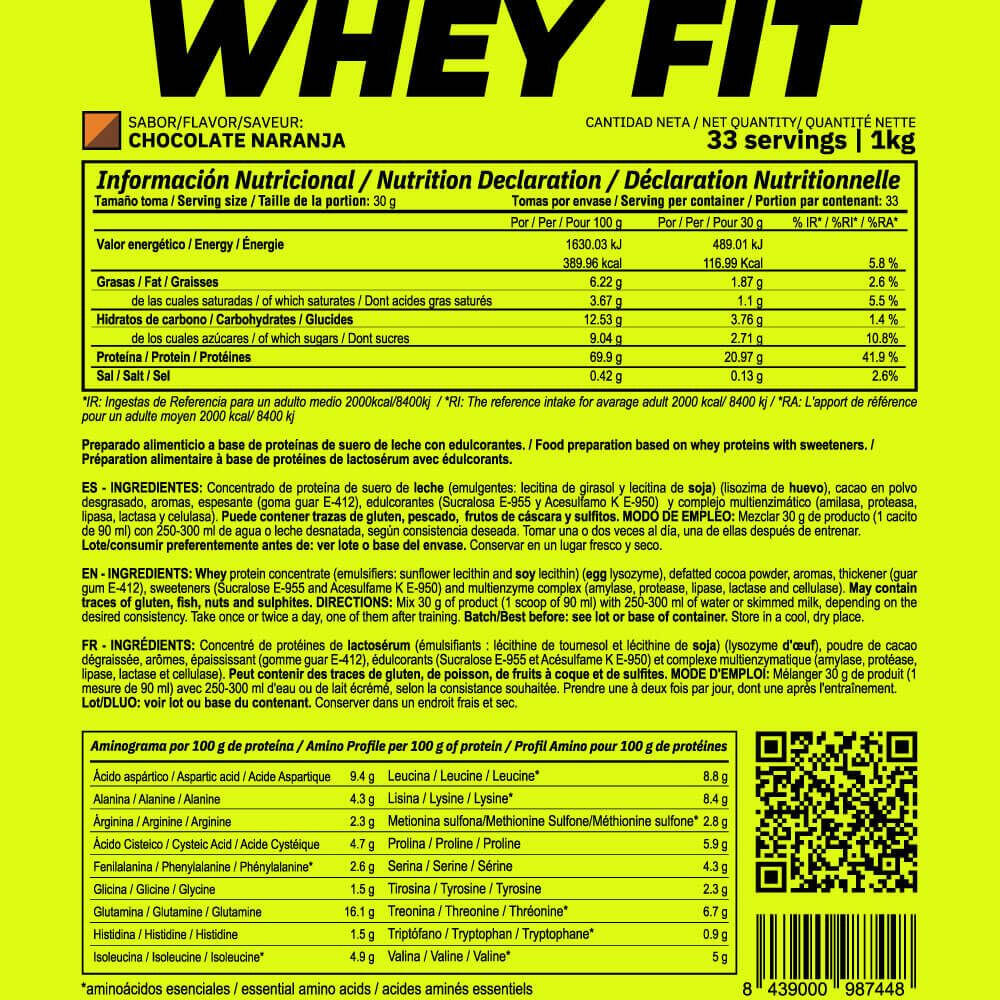 Whey fit - 1kg Chocolat Orange de MASmusculo 4/5