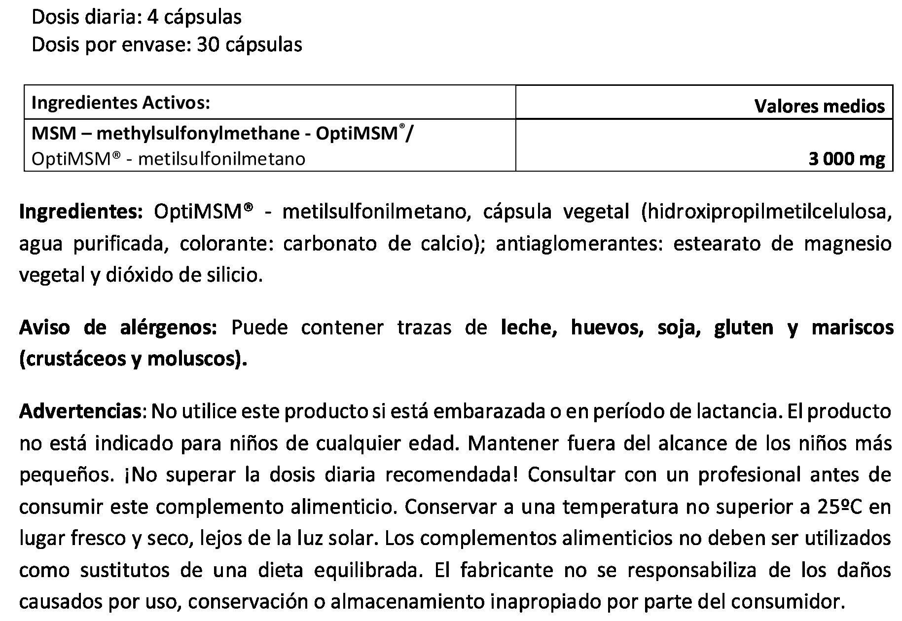 OptiMSM - 120 plantaardige capsules AmiXpro® serie 3/4