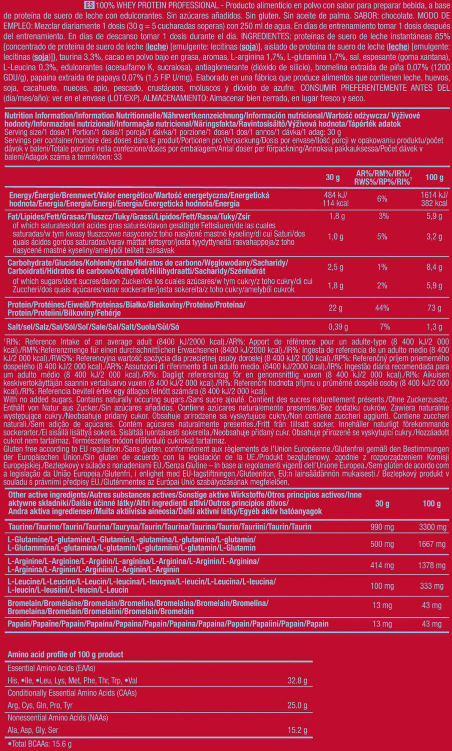 100% Whey Protein Professional - 1 kg csokoládés Scitec Nutrition 4/5
