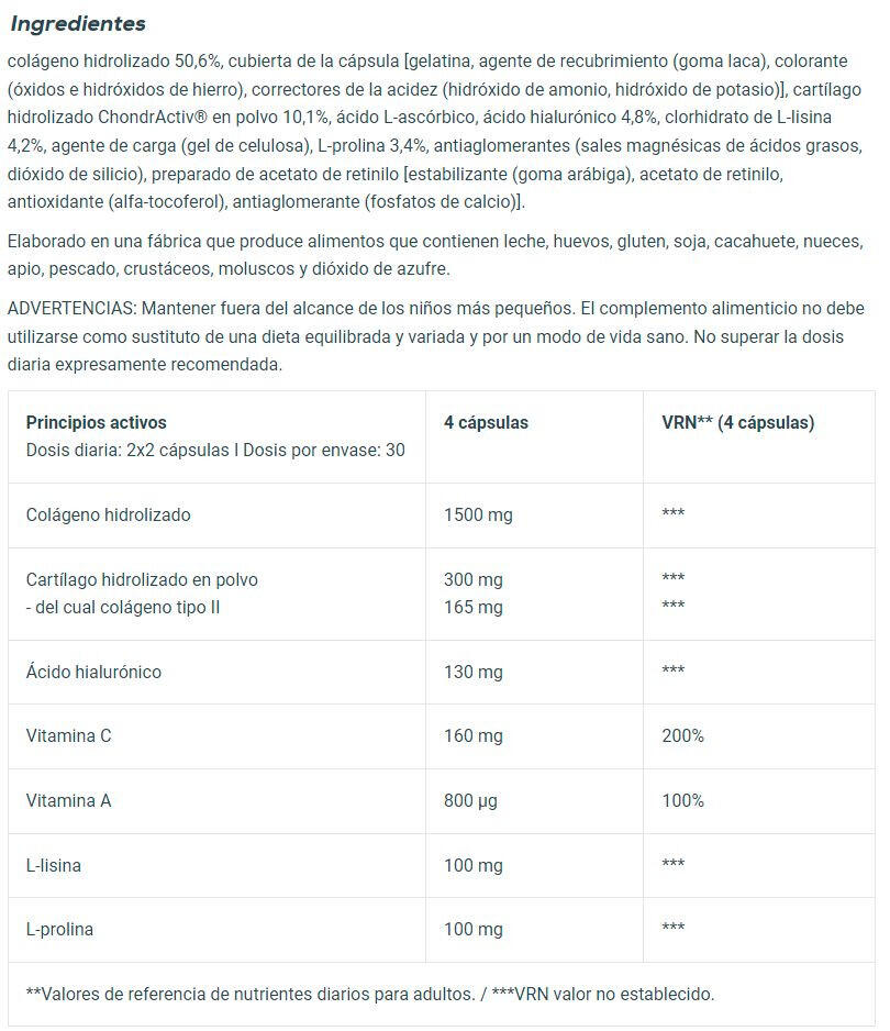 Hyaluronsäure und Kollagen - 120 Kapseln Biotech USA 5/6