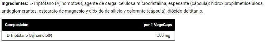 L-Triptofano - 60 cápsulas de VitoBest 3/4