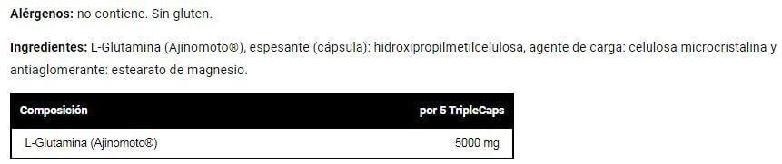 Glutamine 5000 - 100 triplecaps de VitoBest 2/3