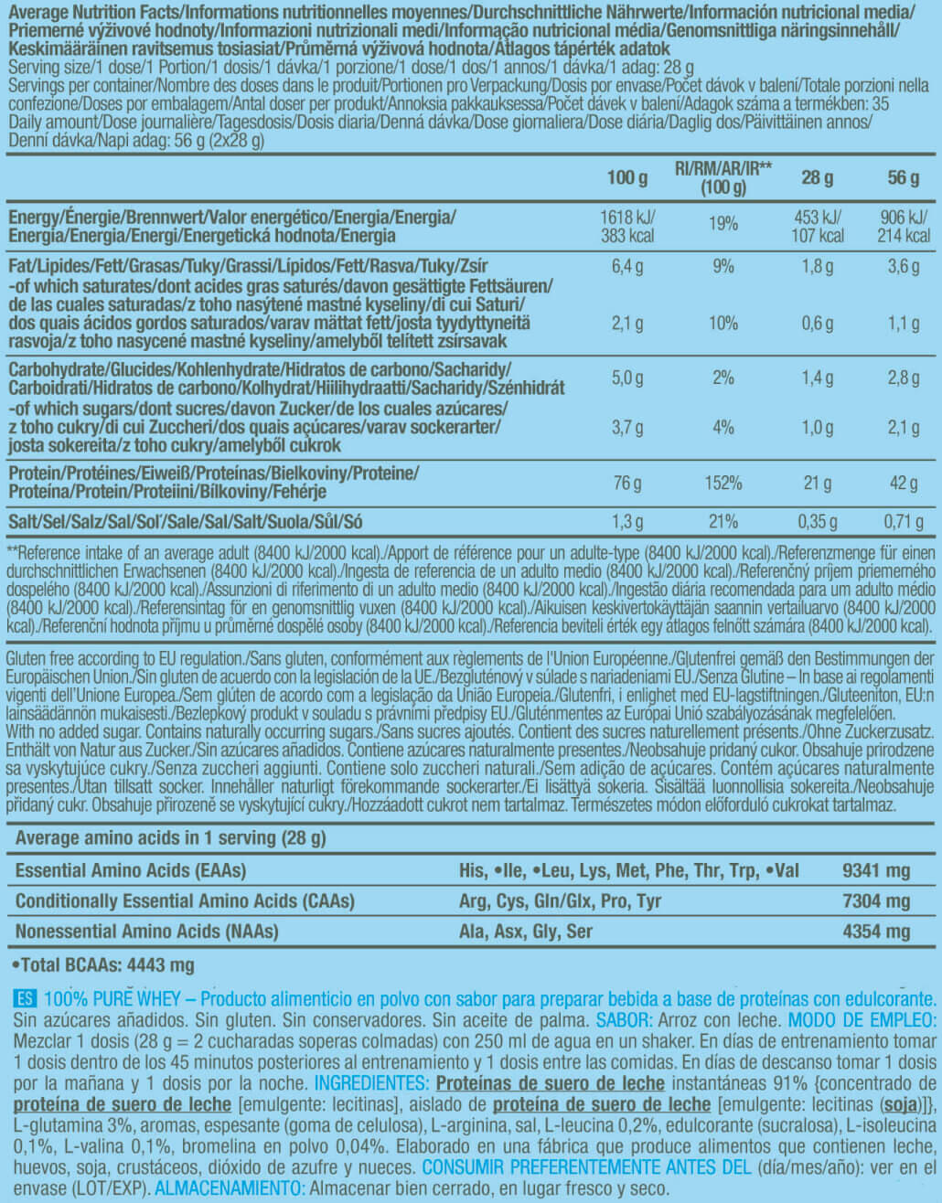 100% Pure Whey - 1kg Arroz con leche Biotech USA 4/5