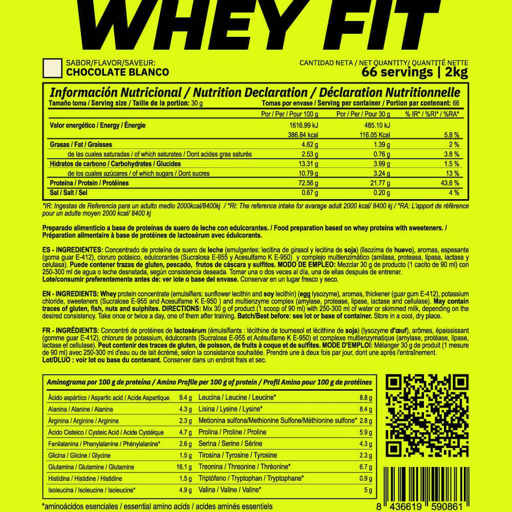 Whey Fit - 2Kg Chocolate Blanco MASMUSCULO 3/4