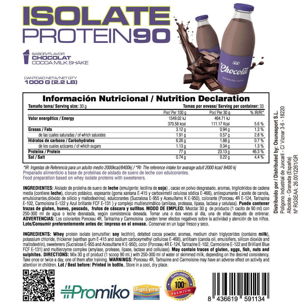 Isolaat 90 CFM - 1 kg CHOCOLAT MASmusculo 5/6