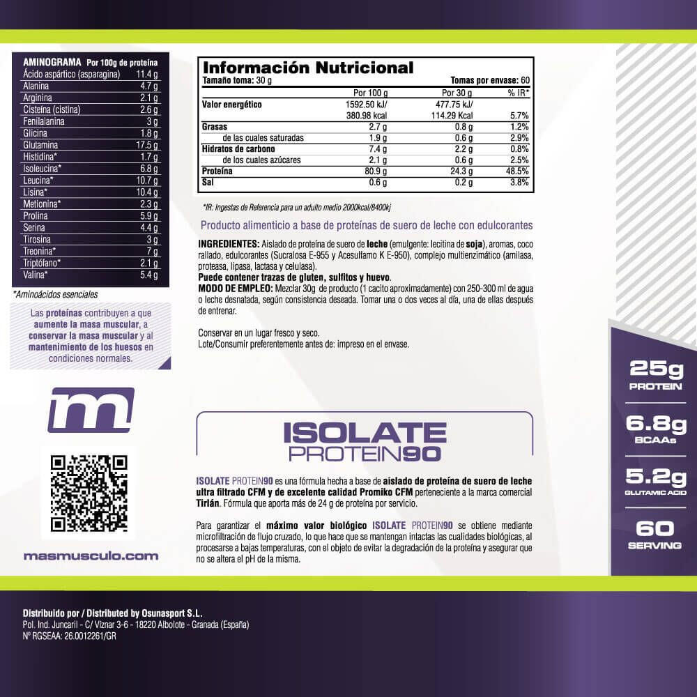 Isolate 90 CFM - 1,8 kg Coco Rocher de MASmusculo 5/6