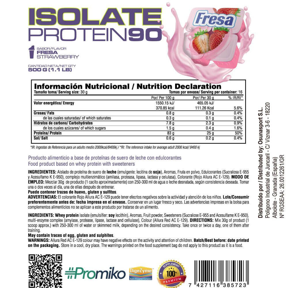 Isolato 90 CFM - 500 g Fragola MASMUSCULO 5/6