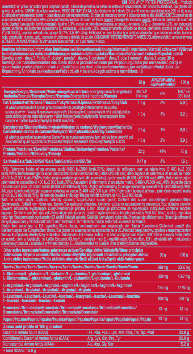 Whey Protéine | 100% Whey Professional (500g) | Chocolat Noisette 4/5