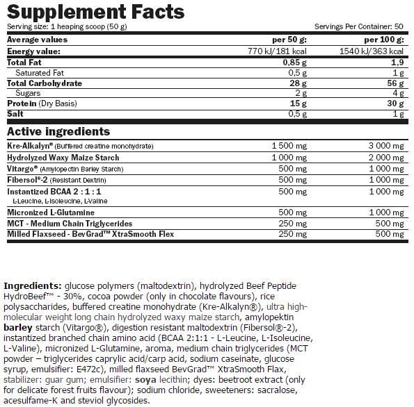 OptiMass Beef – 2,5 kg Schokoladen- und Kokosnuss-Amix Muscle Core 4/5