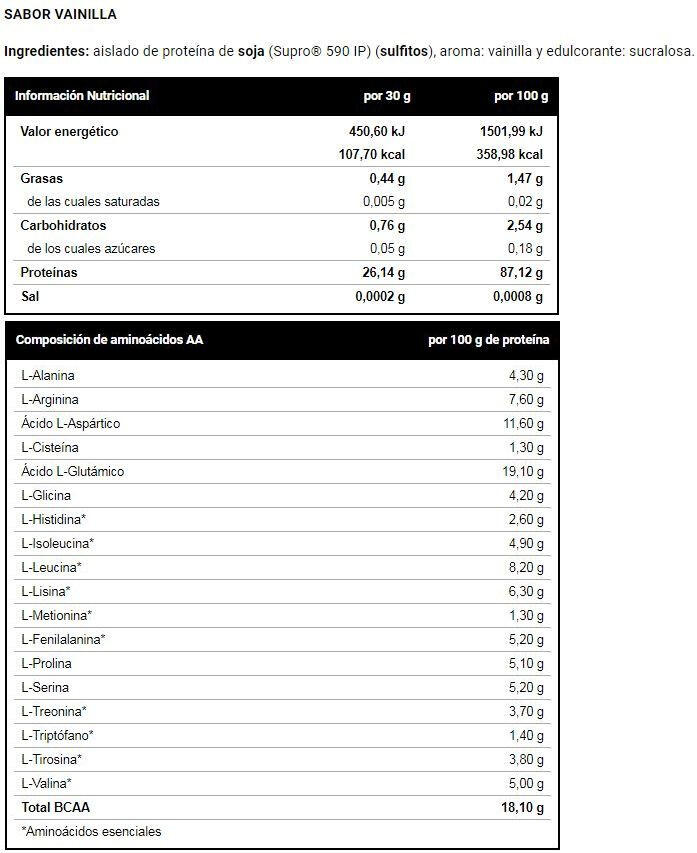 Soy Iso Protein - 1Kg Vainilla VitoBest 3/4