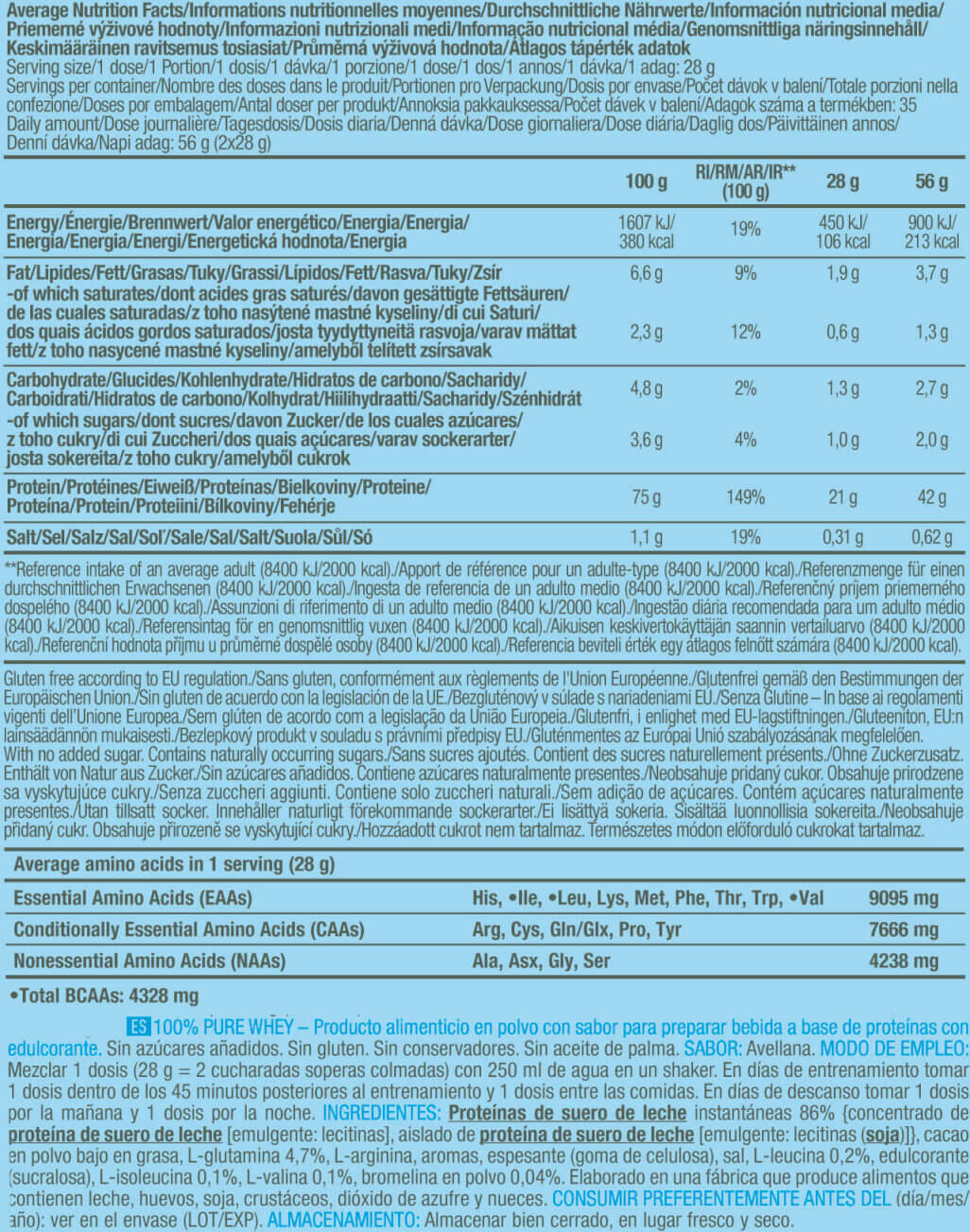 100% Pure Whey - 1kg Noisette de Biotech USA 4/5