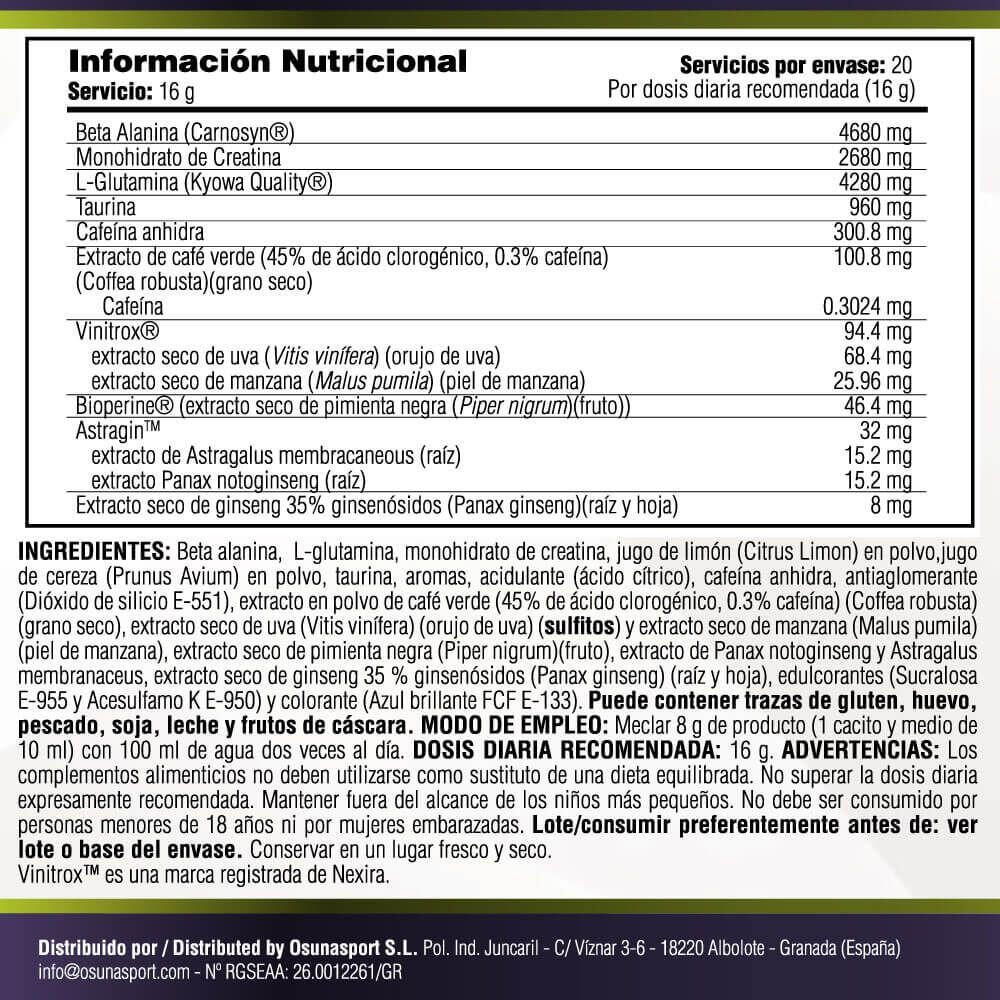 Kongestion preworkout - 320g Dragon bleu de MASmusculo 5/6