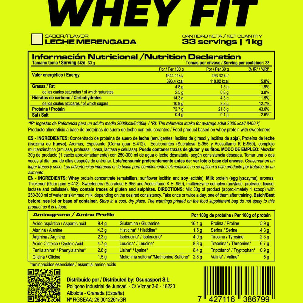 Whey FIT - 1Kg Latte Meringato Masmusculo 4/5