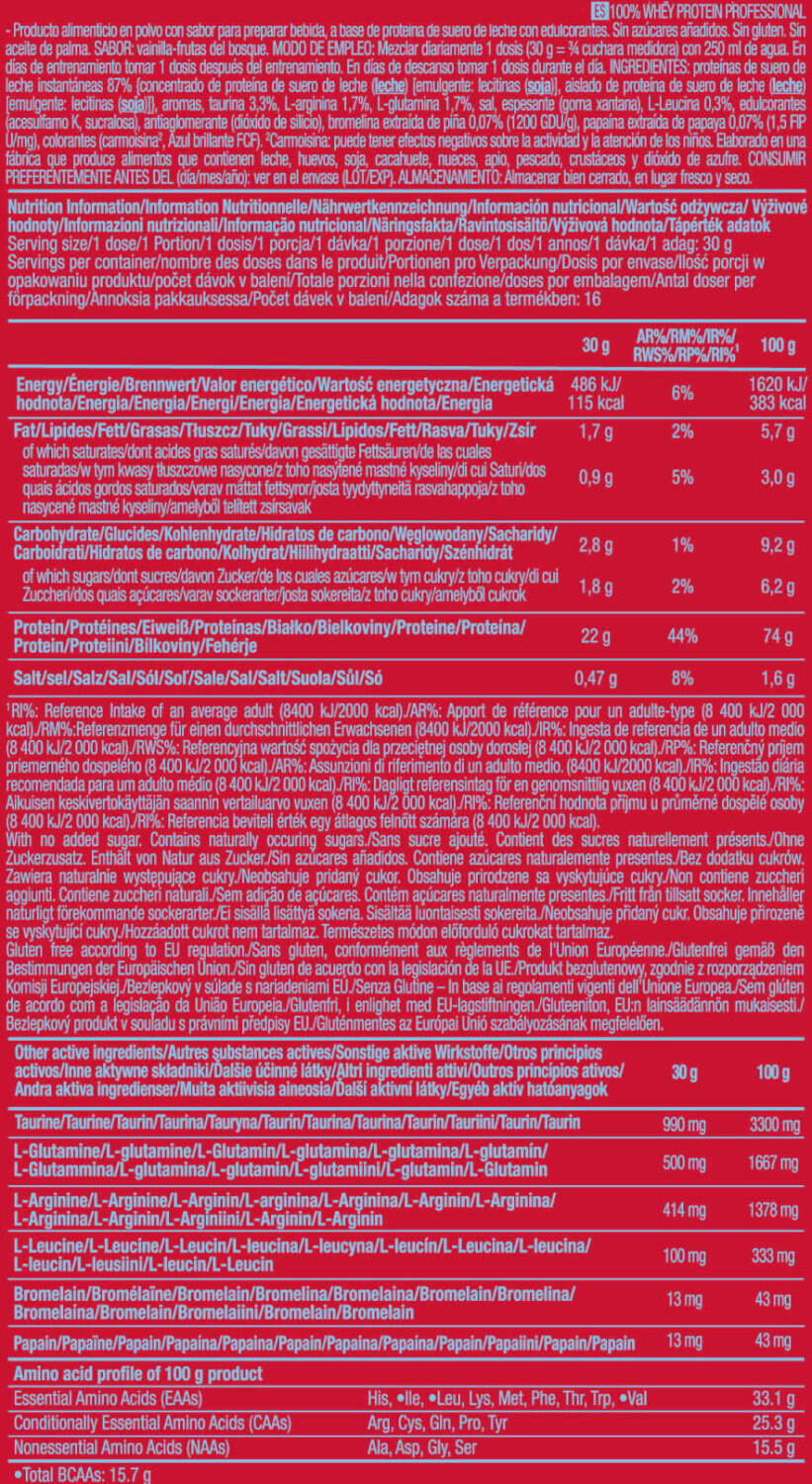 100% Whey Protein Professional - 500g Chocolate Blanco Scitec Nutrition 5/6