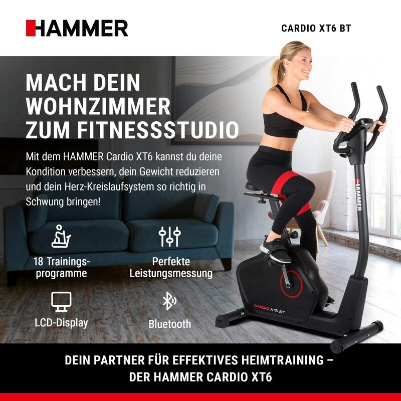 Bicicleta Ergometrica Hammer Cardio XT6 BT cu rezistenta magnetica
