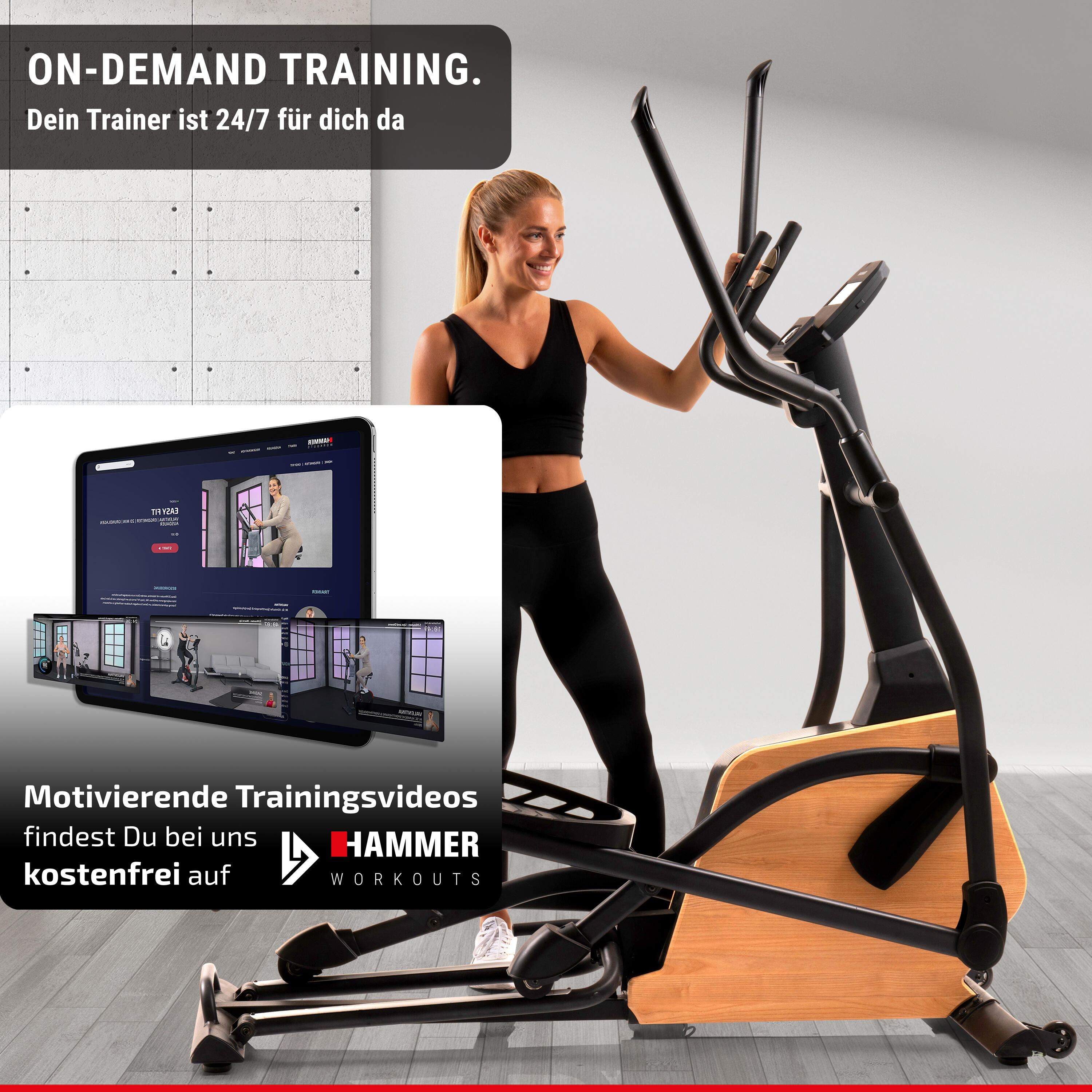 Bicicleta elíptica Hammer CROSSPACE 5.0 NORSK, con envío y montaje incluido 3/8