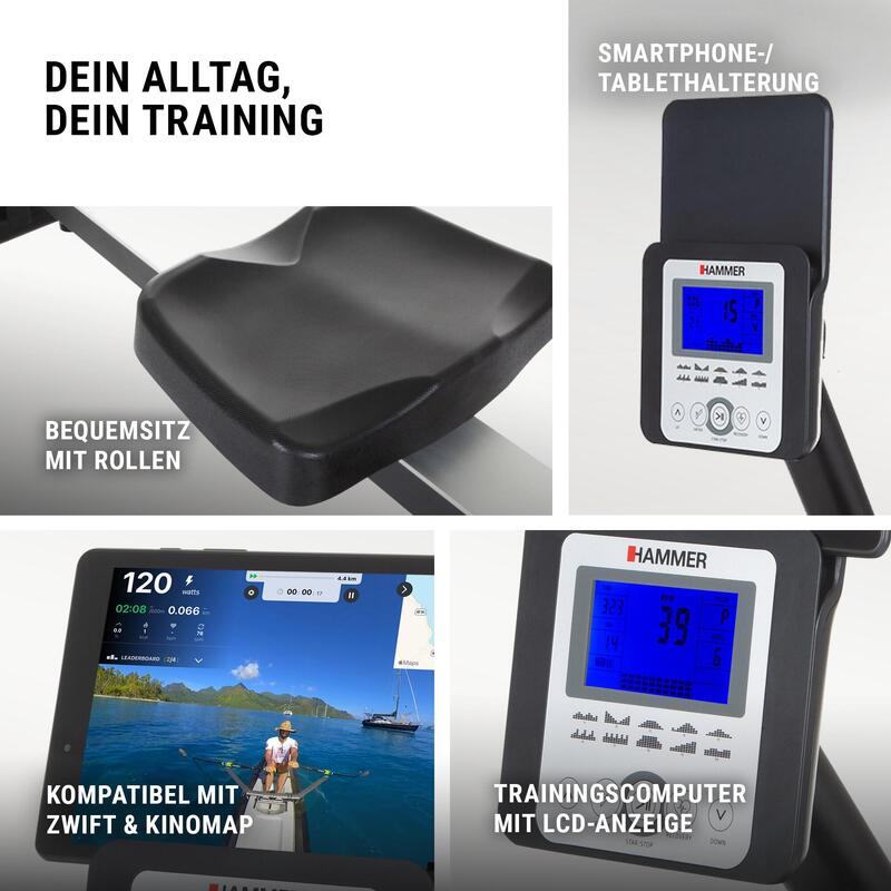 Veslařský trenažér HAMMER Rower Cobra XTR Plus II