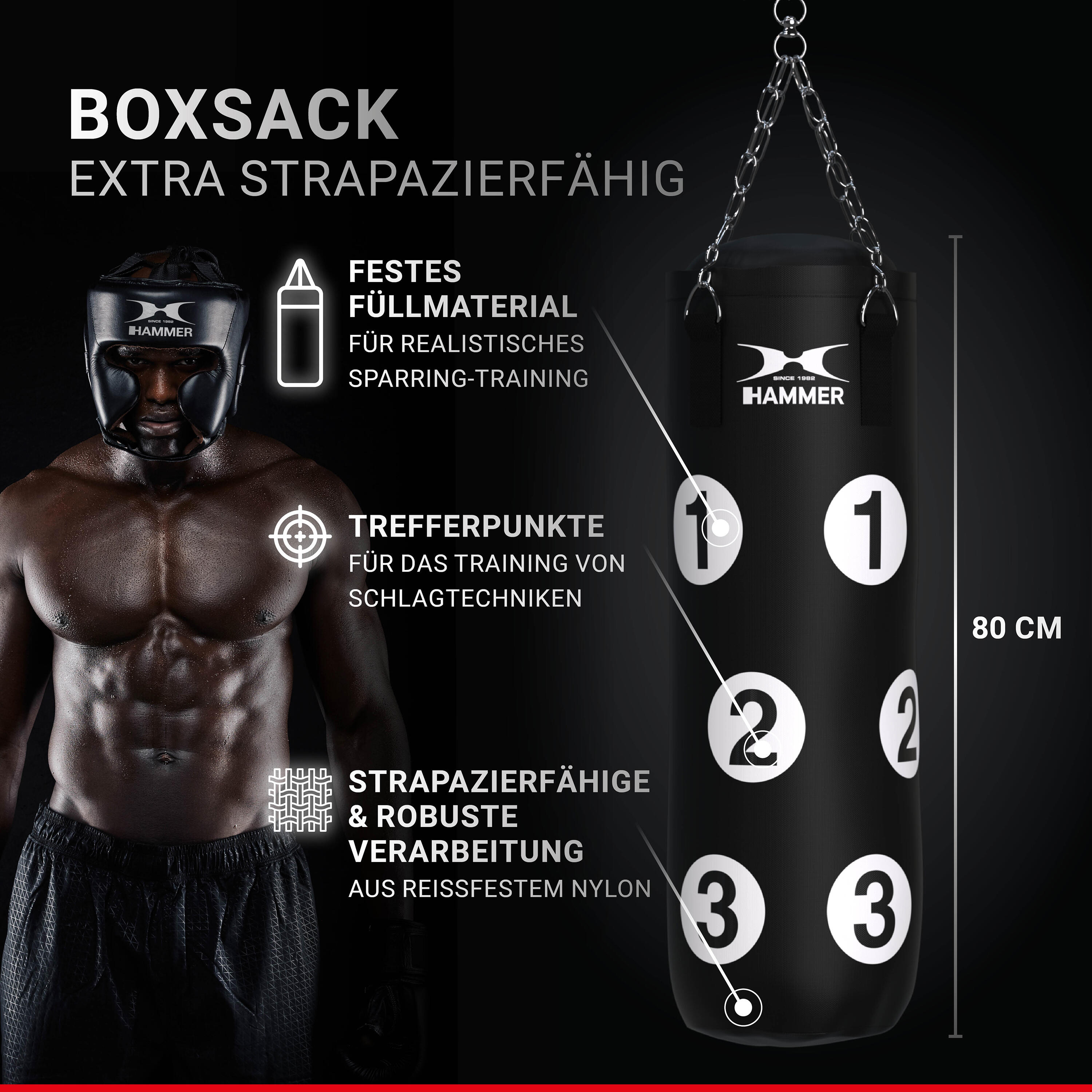 Set de boxeo Sparring 80 cm Hammer 3/6
