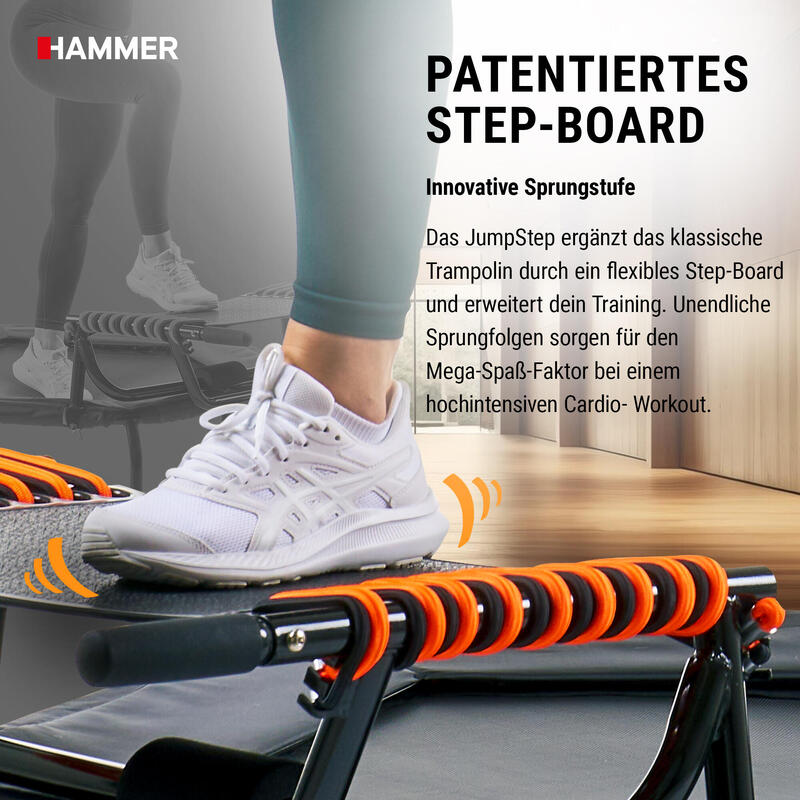Trambulina Fitness pliabila cu maner Hammer Jump Step