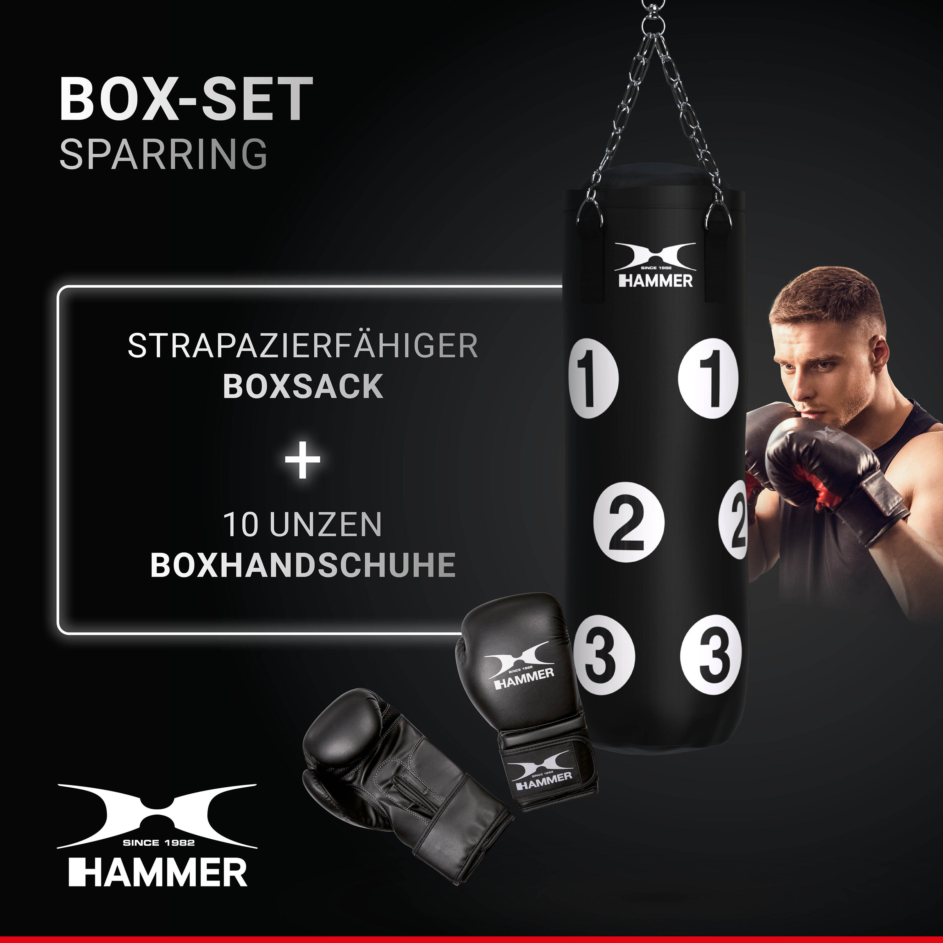 Set de boxeo Sparring 80 cm Hammer 2/6
