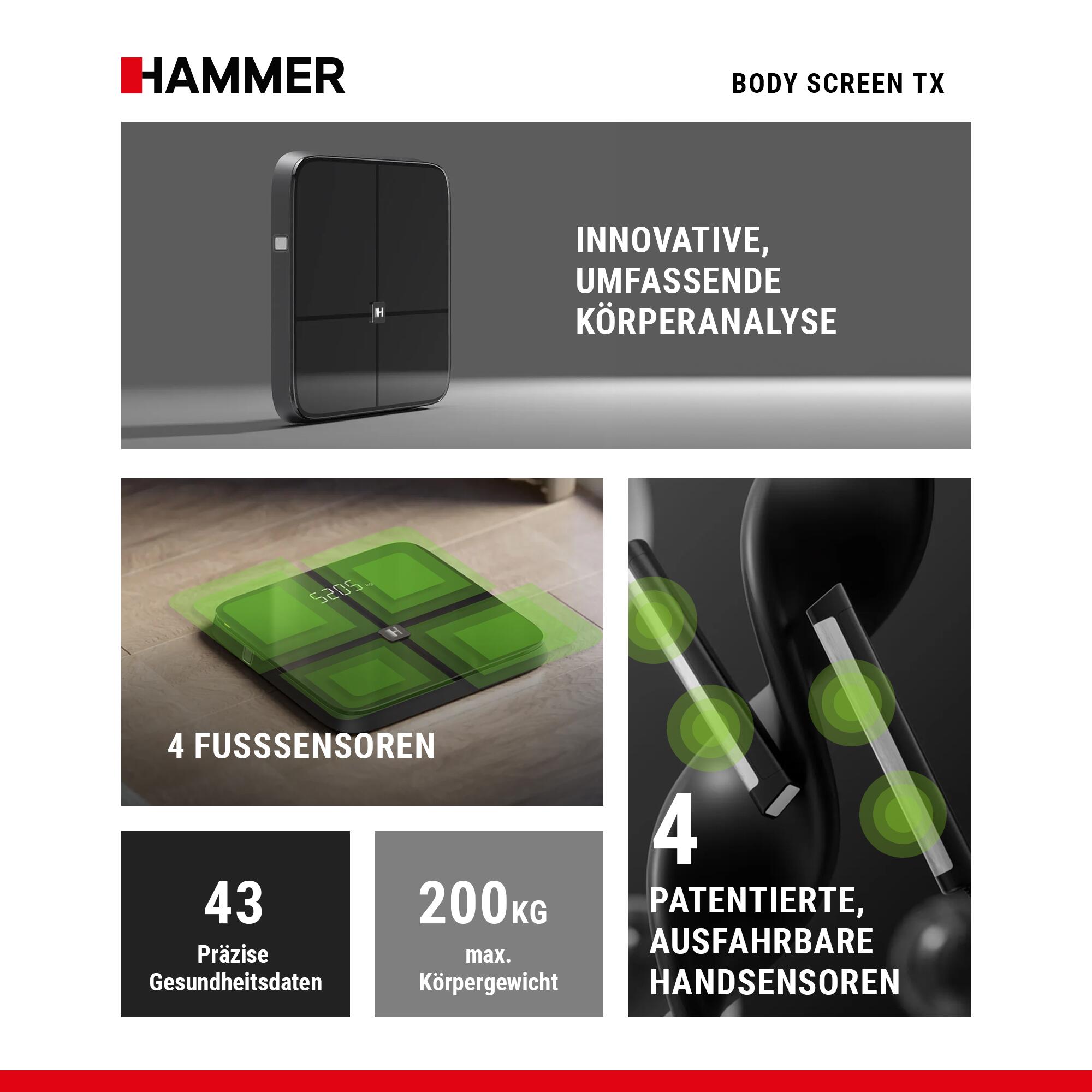 Körperanalysewaage Body Screen TX, schwarz 6/7