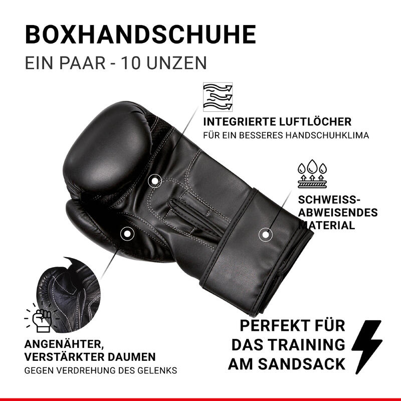 Set de box Cobra 100cm + mănuși - Negru - Durabil - Toate vârstele - unisex