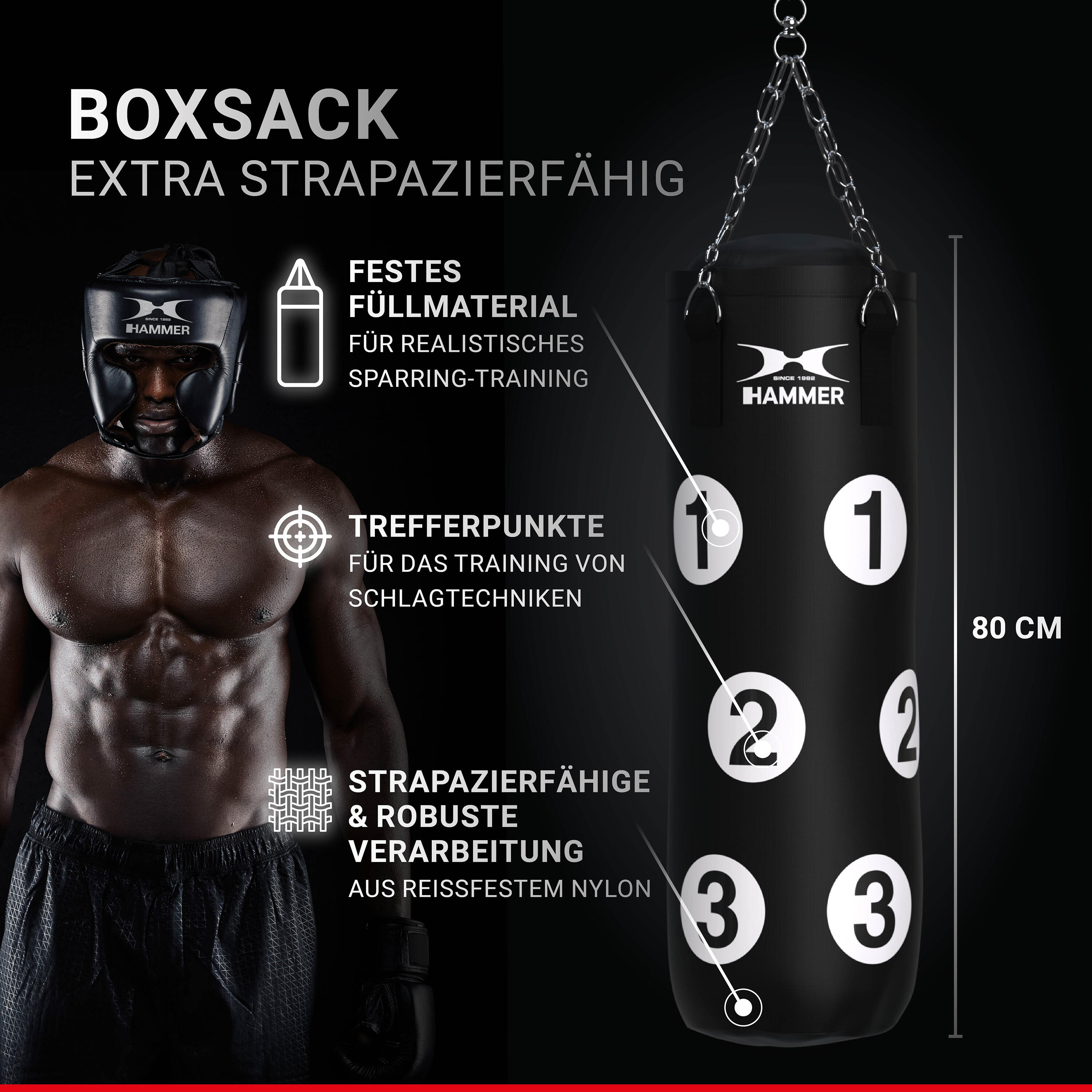 Set de boxeo Sparring Professional 80 cm Hammer 3/6