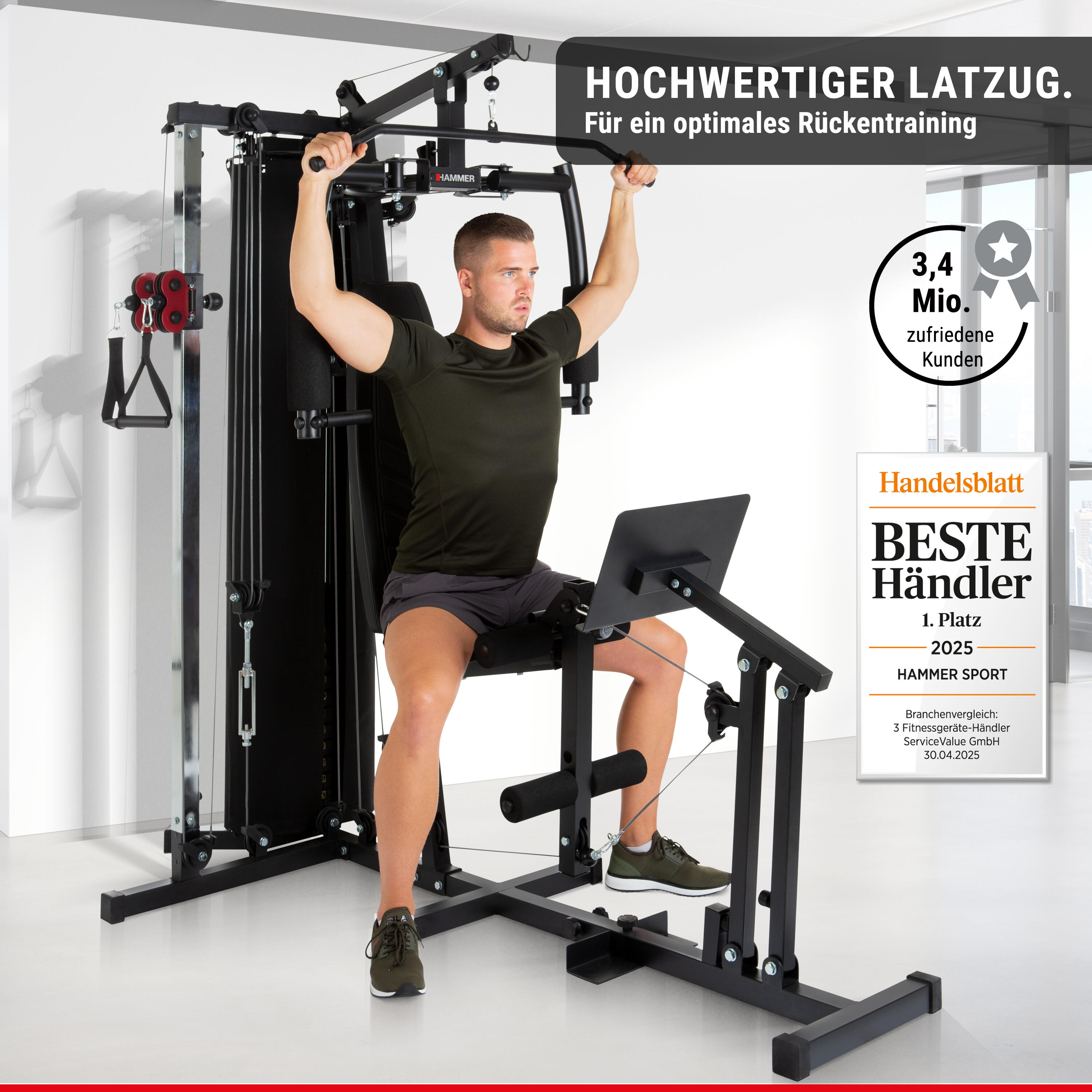 Multigimnasio Ferrum TX4 con prensa de piernas y entrenador de espalda 3/8