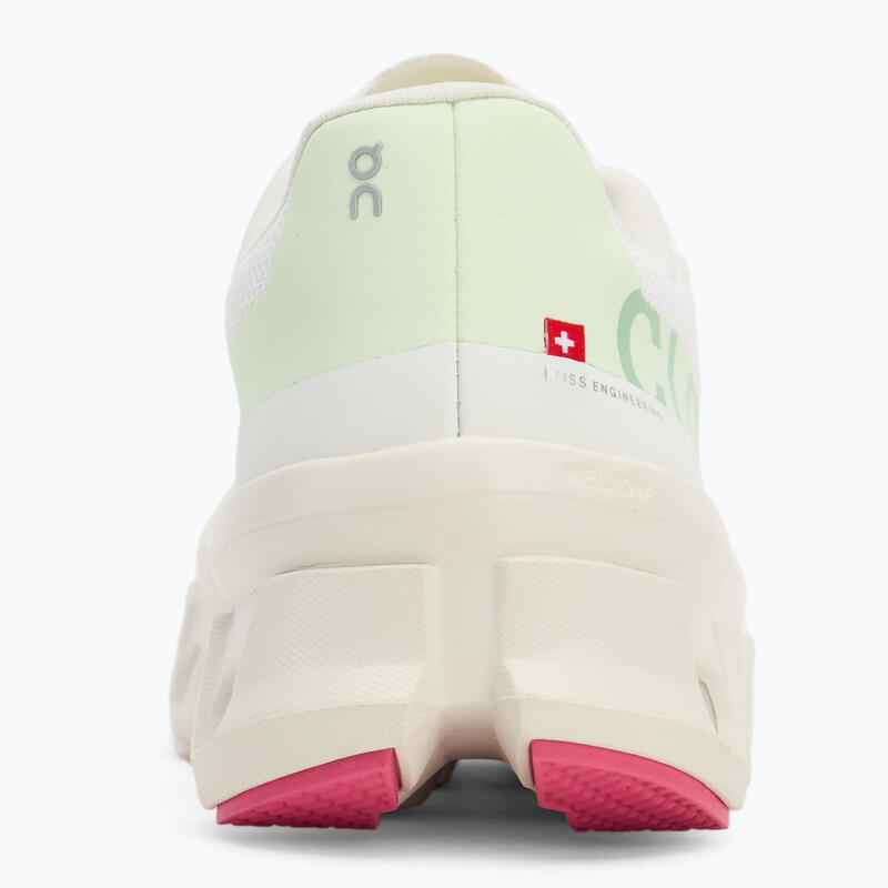 Adidași de alergare pentru femei On Cloudmonster alb/lime