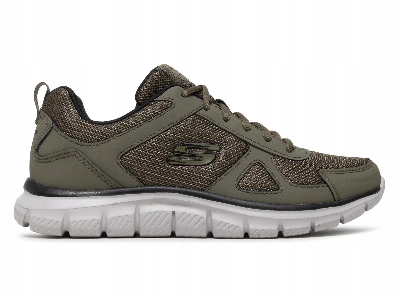 BUTY męskie SKECHERS TRACK 52631-OLBK zielone sportowe na co dzień 45,5 3/7