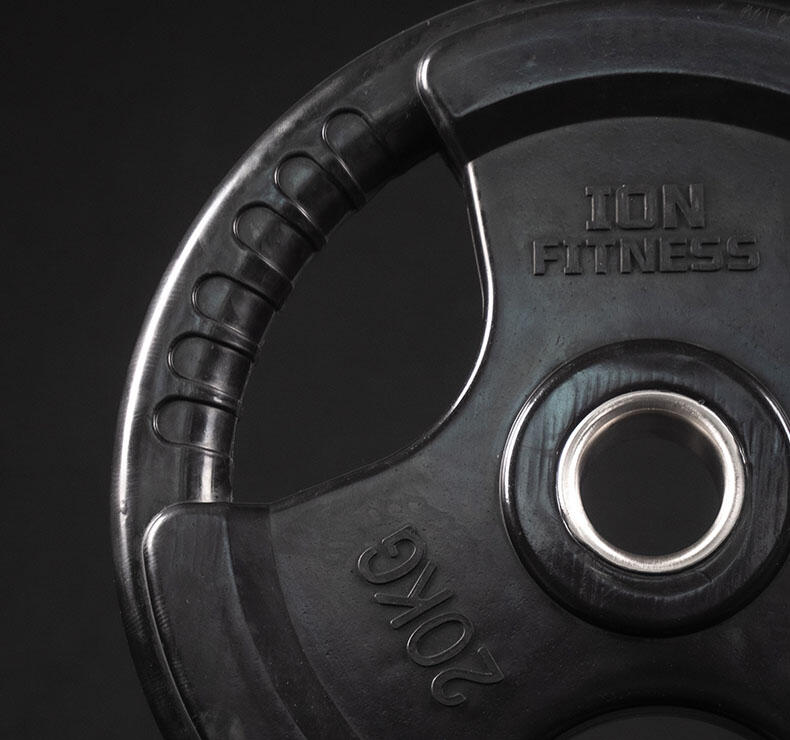 Set de poids olympiques Tri-Grip + barre  - 120kg 5/6